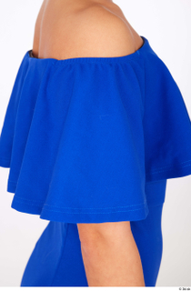 Suleika blue off shoulder ruffle collar dress dressed formal trunk…